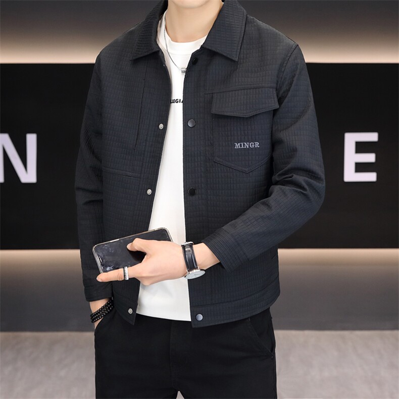 夹克外套男春秋休闲百搭时尚翻领男士夹克上衣N7805-P90,男装夹克,星座310B-3