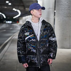 羽绒服男短款亮面防水冬季白鸭绒袄青年镭射外套潮 A436-912图片