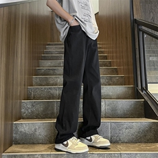 港风夏款男牛仔裤微喇叭直筒宽松休闲长裤NK879P30，男装牛仔裤，星座1013-1