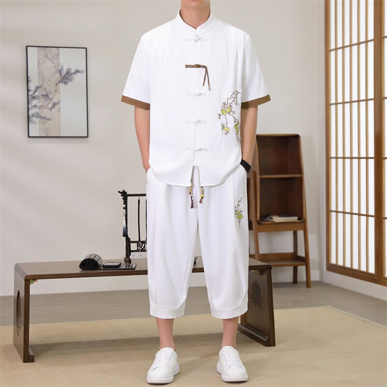 （版权注册仿款必究）新款风男装夏季开衫套装男汉服两件套,男装休闲套装,星座1206（原A206）