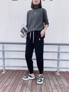 绑带束脚加厚卫裤图片