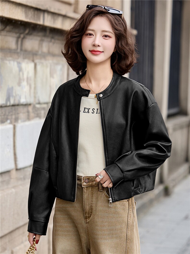 2026年春季新款现货休闲时尚皮衣外套品质女装,女装皮衣,臻衣坊