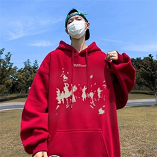 抖音得物供货可提供视频春装重磅美式宽松连帽卫衣DL2452，男装卫衣，电商A486-1