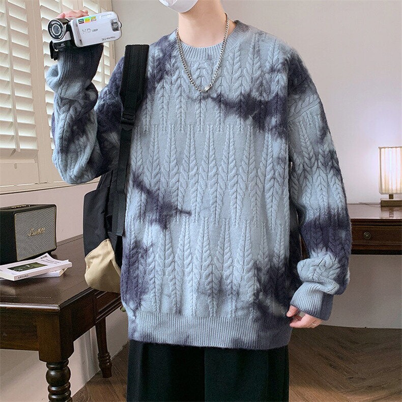 84709-特P68 秋冬新款休闲毛衣男长袖针织衫 港风宽松打底衫图片