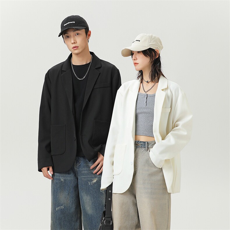 休闲情侣西装外套韩系氛围感穿搭高街英伦雅痞西服A436-2516-P80,男装西服套装,电商A436