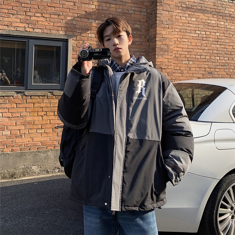 EQ338拼接撞色冬季加厚工装棉衣外套男2024新款棉服,男装棉衣,电商C306-1