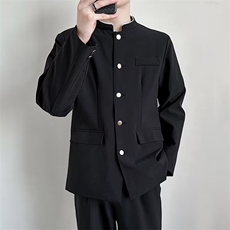 新中式中山装西服套装男士立领垫肩西装唐装外套W41，男装西服套装，星座1116A-1（原606A）