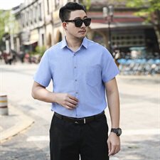 商务休闲男士短袖衬衫加肥加大码7XL宽松夏季薄款衬衣19C05，男装衬衫，星座802