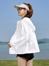 防晒衣女2025夏季新款宽松轻薄冰丝防紫外线皮肤空调衫短外套上衣，女装防晒衣，以桐