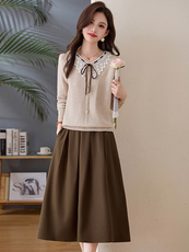 欣贝拉春装新款轻熟风2026年春季女两件套针织裙子【现货】，女装套装/套裙，欣贝拉