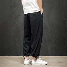 2021秋新马切达风亚麻日系大码男冰丝棉麻九分休闲裤K2091P35，男装休闲裤，电商A001