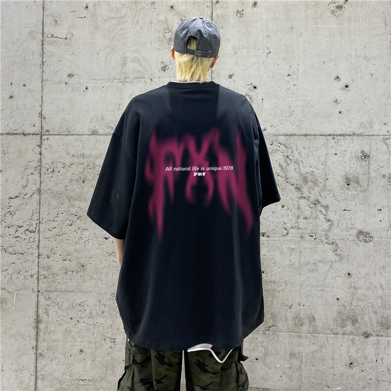 春夏新款高街字母印花纯棉短袖T恤大码XZ604-DT211-P25控38,男装T恤,星座604