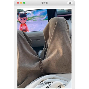 裤子男款秋春直筒慵懒松弛感潮流百搭休闲裤2025新麦穗纹卫裤男裤图片