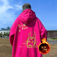 龙年新年卫衣冬季美式加绒加厚连帽卫衣外套DL1793特P35加绒特40，男装卫衣，电商A486