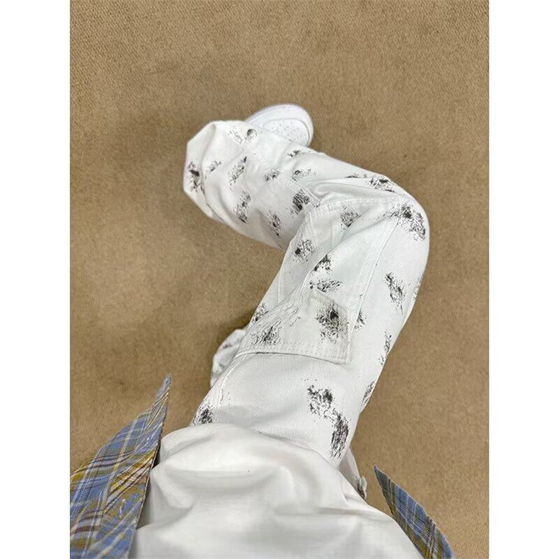 风潮流印花牛仔裤男款春秋季宽松cleanfit休闲工装长裤K7117,男装牛仔裤,星座1116A（原606A-3）