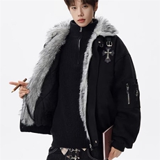 现货座山雕毛领加绒棉服男女冬季cleanfit工装外套MF389-P115，男装棉衣，星座412-3