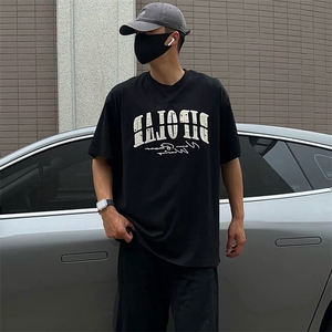 万针全刺绣工艺抖音得物高品质260克重磅纯棉双纱美式高街短袖T恤图片