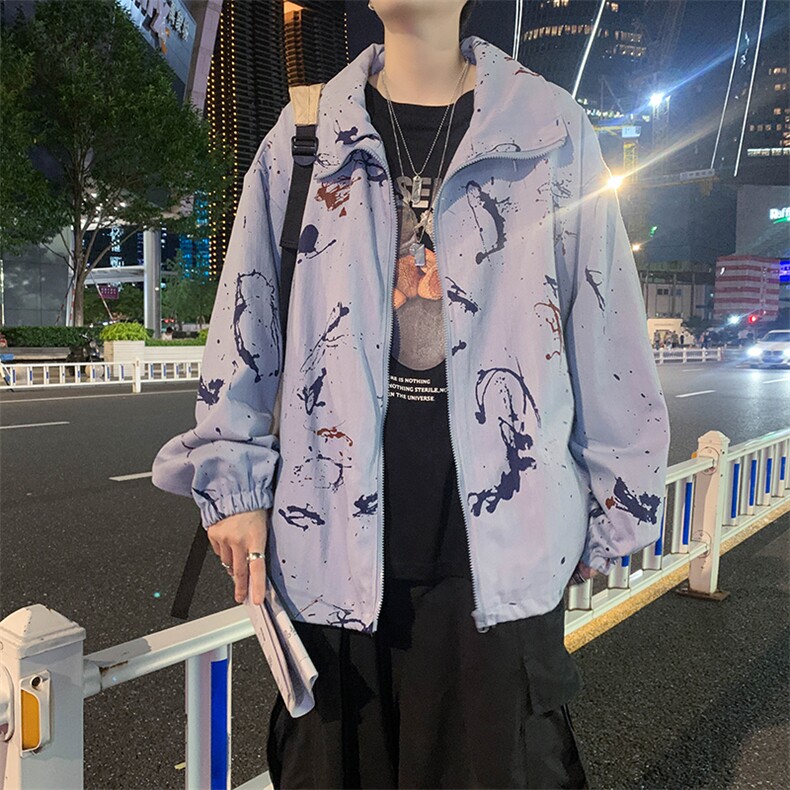 春秋季潮流男装帅气印花大码宽松休闲夹克JK0160-P46,男装夹克,星座308B-2