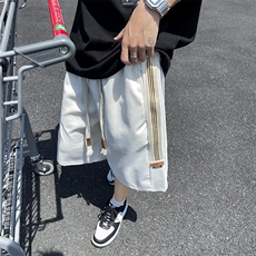 夏季潮牌织带条纹运动短裤男美式宽松休闲五分裤现货K7916-P32，男装牛仔裤，星座512-3