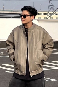 现货 网图慎用 春款皮夹克复古皮衣外套 JK310 P75图片