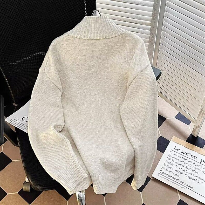 新款简约纽扣软糯质感可翻高领毛衣男女针织衫S912P50,男装针织衫/毛衣,星座1116-2