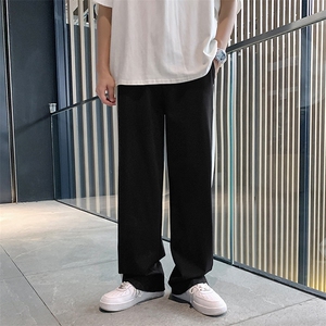 拼接潮牌ins港风宽松冰丝裤子男夏季薄款休闲九分长裤 K1140-P28图片