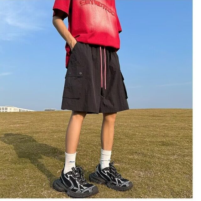 文艺新款无品牌潮流原宿百搭多巴胺夏季速干工装短裤大码宽松时尚,男装牛仔裤,星座1210-1
