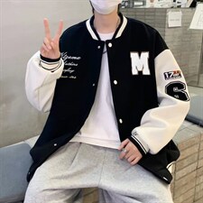 美式棒球服男秋季新款潮牌ins学生休闲宽松拼色夹克外套JK655-P55，男装夹克，星座1008
