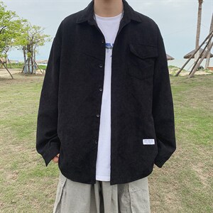 美式百搭条纹衬衫春秋款男士宽松长袖衬衣休闲外穿上衣 W1106-P38图片