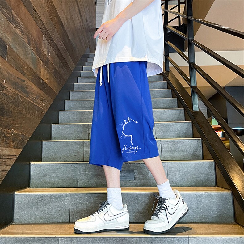冰丝七分裤男大码速干短裤男五分裤港风风格QK72344-P25,男装休闲裤,电商A040