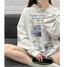 美式复古花灰色印花短袖t恤女夏季新款宽松ins潮设计感小众上衣，男装卫衣，星座516A