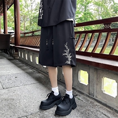 2024夏季新款潮刺绣休闲短裤男新中式西装短裤现货K7892-P32，男装牛仔裤，星座512-3