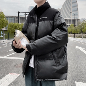 男士皮棉衣男宽松立领冬季加厚拼接棉服潮流棉袄A266-P01-P80图片