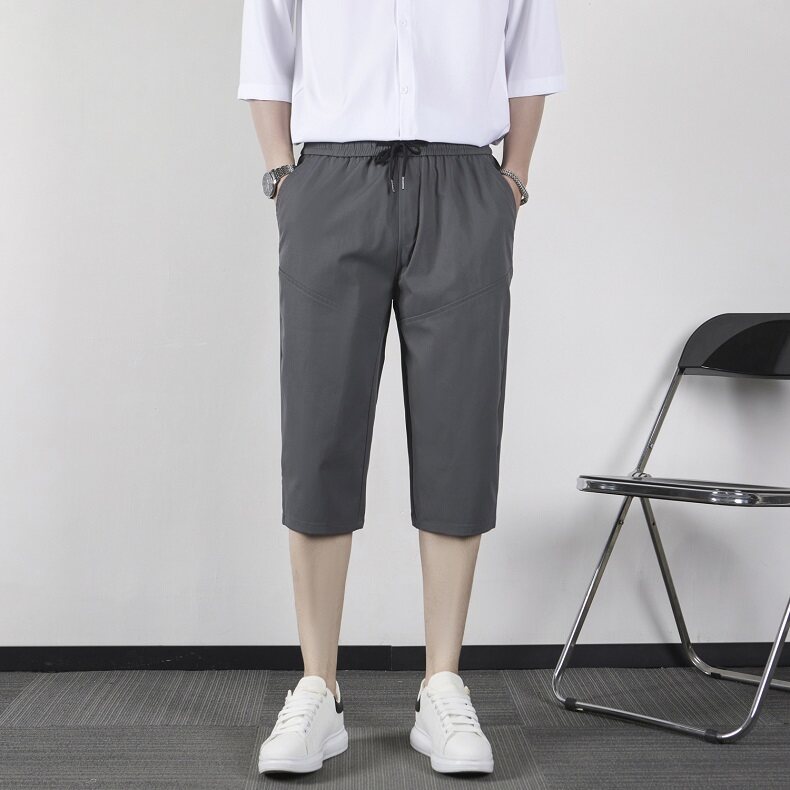 夏季2025弹力系绳七分裤男休闲中裤修身小脚裤男士7分裤VS870,男装牛仔裤,星座1116A-2（原606A-1）