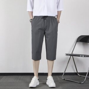 夏季2025弹力系绳七分裤男休闲中裤修身小脚裤男士7分裤 VS870图片