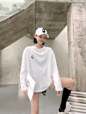 韩版时尚休闲百搭长袖T恤，女装T恤，璐玩美