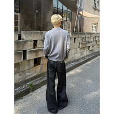 网图高品质麦穗提花Polo翻领条纹毛织男女服针织长袖T恤A789-P63，男装T恤，星座1505