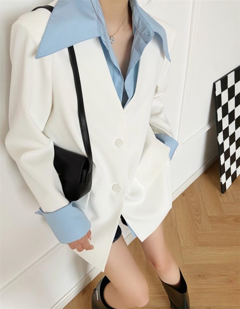 【现货】秋季新品，假两件西装，女装西装，F/TU