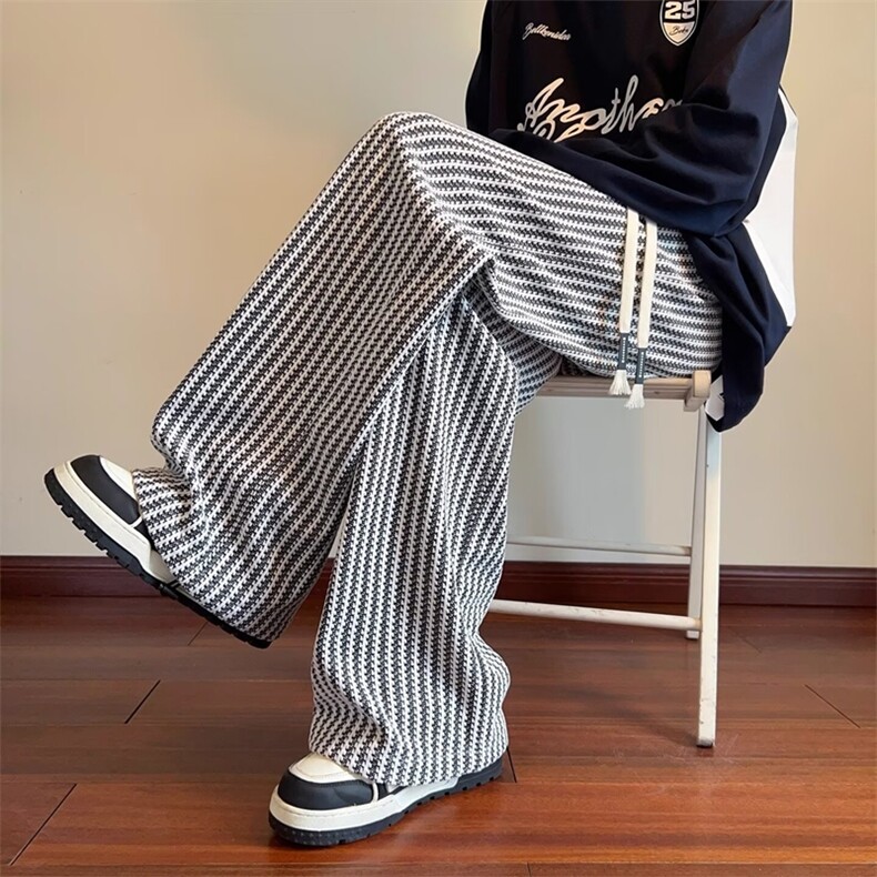 新款宽松休闲裤男韩版潮流百搭裤子坠感阔腿拖地长裤k446p38,男装休闲裤,电商D315A