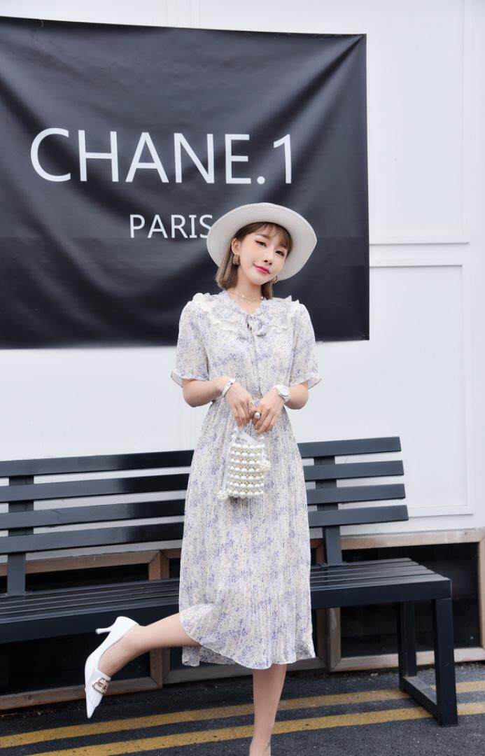 夏季法式小碎花雪纺连衣裙，女装连衣裙，蜜雪·薇琪