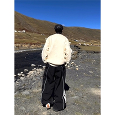潮流慵懒2025卡通撞色套头针织衫小个子减龄宽松上衣简约新款，男装针织衫/毛衣，星座506A