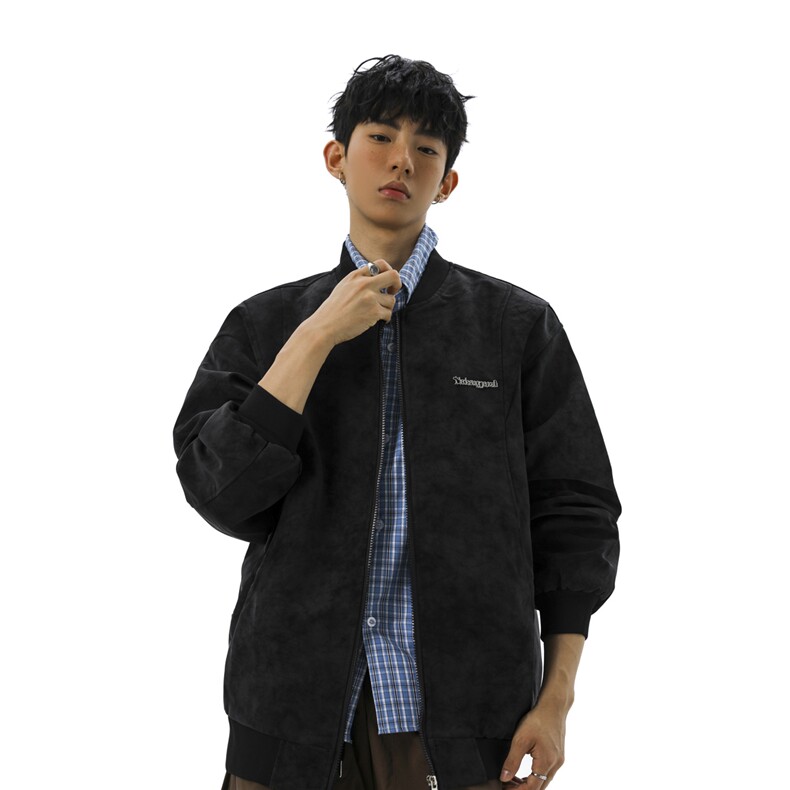 金属装饰雾霾脏脏灰解构设计大码M-5XL皮衣夹克男JK78049P85控138，男装皮衣，星座227-7