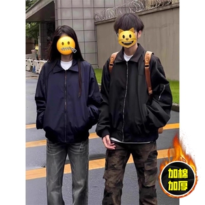 现货秋冬季美拉德立领飞行立领夹克boxy棉衣美式高街加厚加棉外套图片