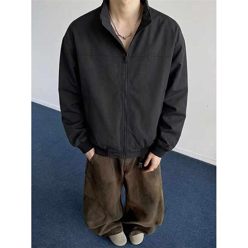 26春装新款美拉德立领飞行夹克boxy廓形休闲百搭外套上衣JK6500,男装夹克,电商A486