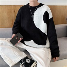 2024秋冬新款毛衣男韩版时尚圆领针织衫印花休闲A161-2-M2036-P65图片