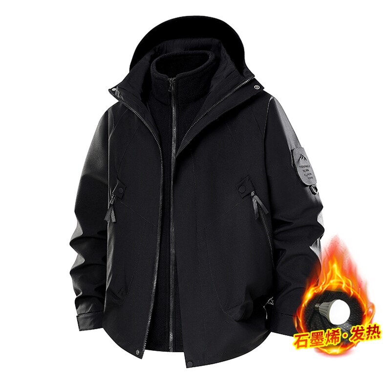 2025秋冬主推潮流百搭男三合一冲锋衣摇粒绒内胆夹克1018-755-P82，男装夹克，星座1018