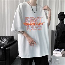 HT73181-P22华夫格t恤男短袖男大码五分袖短句风，男装T恤，电商A040