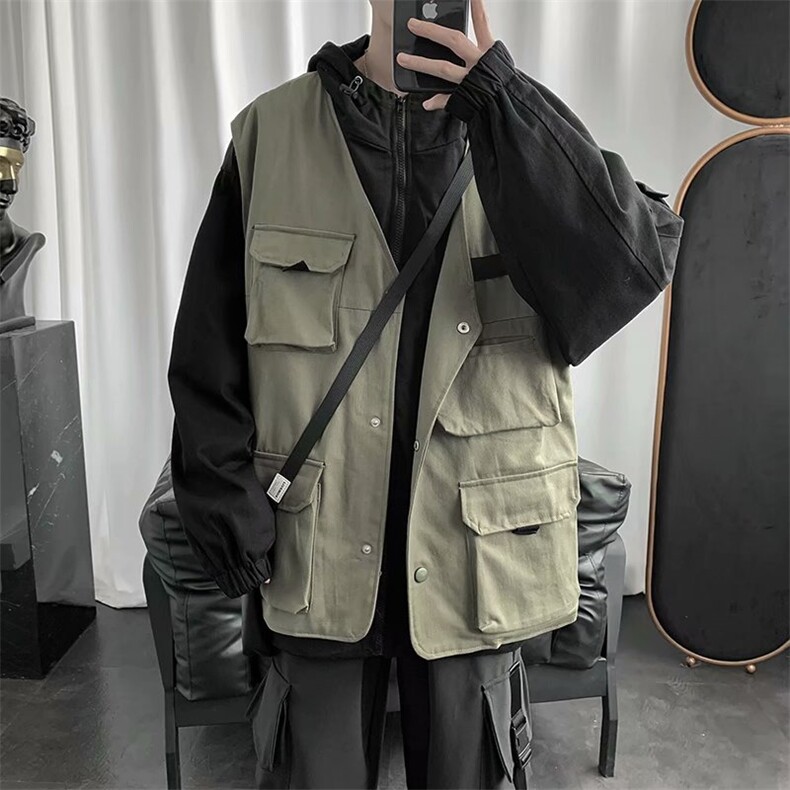 春秋新款炸街痞帅工装机能外套男韩版宽松休闲假两件夹克SY08-p65，男装夹克，星座1008-1