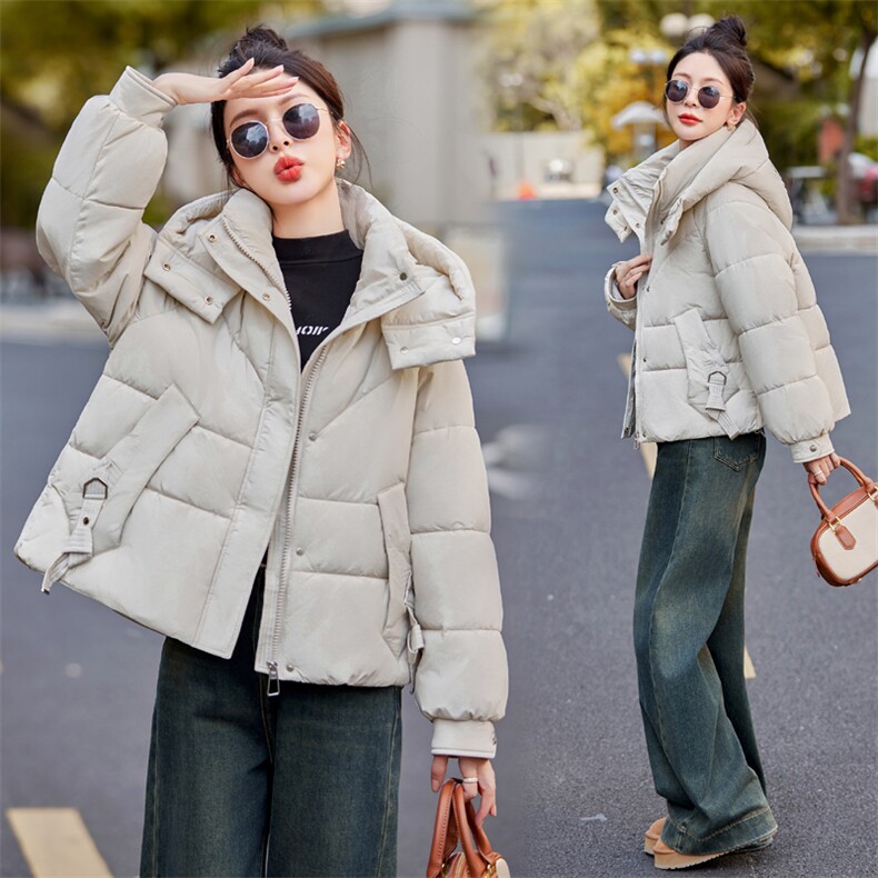 时尚保暖女式短款羽绒棉服冬季新款显瘦面包服外套，女装棉衣/棉服，利佳可人