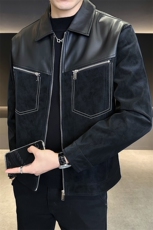 店主风夹克男时尚2025秋款拼皮夹克外套男上衣潮B317/8032/P115，男装夹克，电商B317